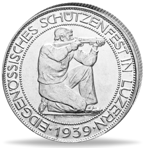 5 Schweizer Franken - Silber - 1939, Luzern Schützenthaler - Münze Vorderseite