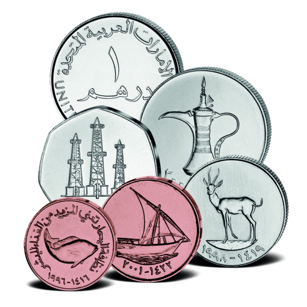 1,90 Dirham Kursmünzensatz - Gruppenbild