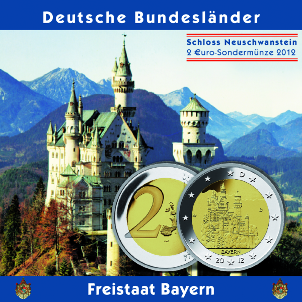 5 x 2 Euro Neuschwanstein - Satzbild in Blister