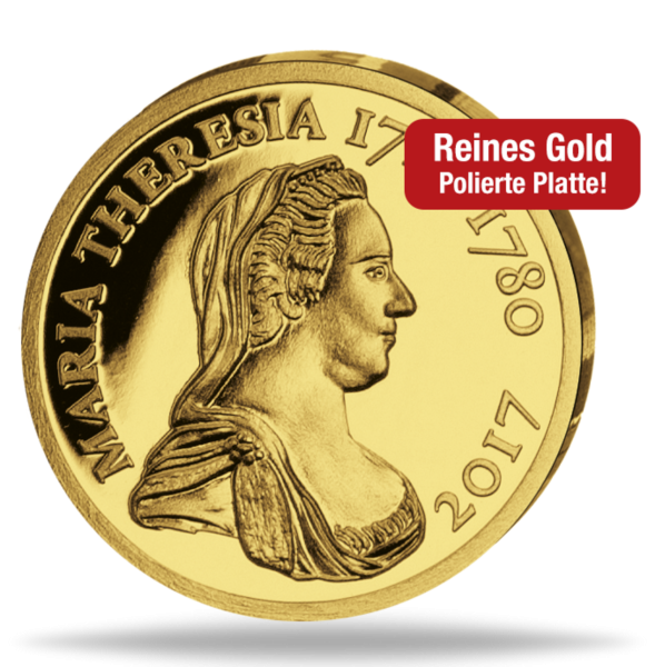 100 Francs Maria Theresia, Gold - Münze Vorderseite Reines Gold