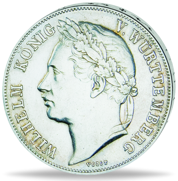 1 Gulden Wilhelm Jubilaeum 1841 - Vorderseite historische Silbermünze