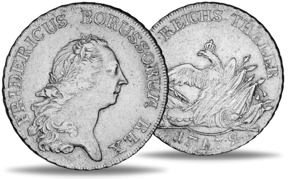 1 Taler Friedrich der Grosse - Münze Vorderseite / 1 Taler Friedrich der Grosse - Münze Rückseite