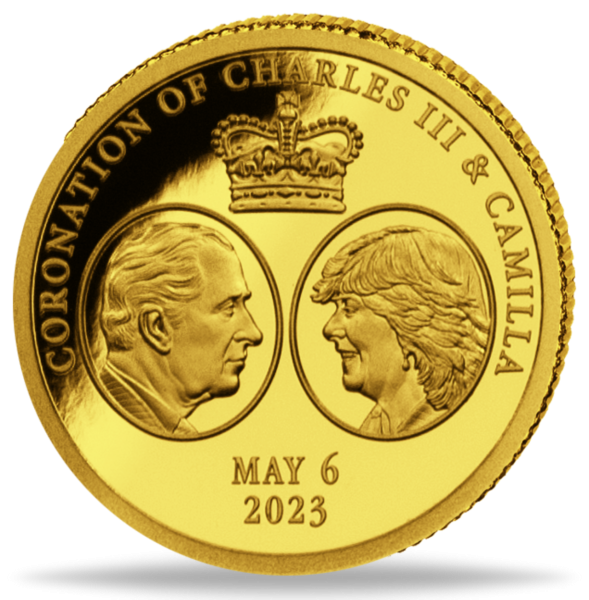 DR Kongo, 100 Francs 2023, Charles III. Krönung - Gold - Münze Vorderseite