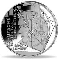 10 Euro 100 Jahre Deutsche Nationalbibliothek - Münze Vorderseite 10 Euro 100 Jahre Deutsche Nationalbibliothek - Münze Vorderseite