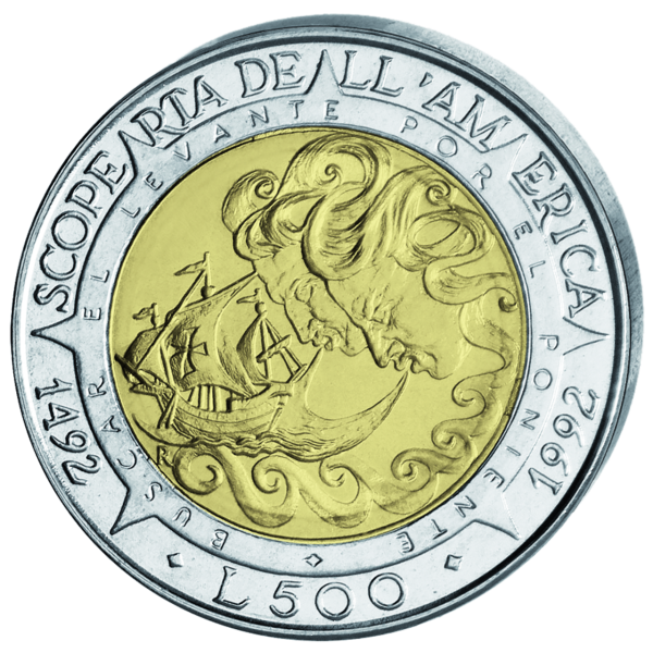 71002451992 99_500 Lire 500 Jahre Entdeckung Amerikas_VS