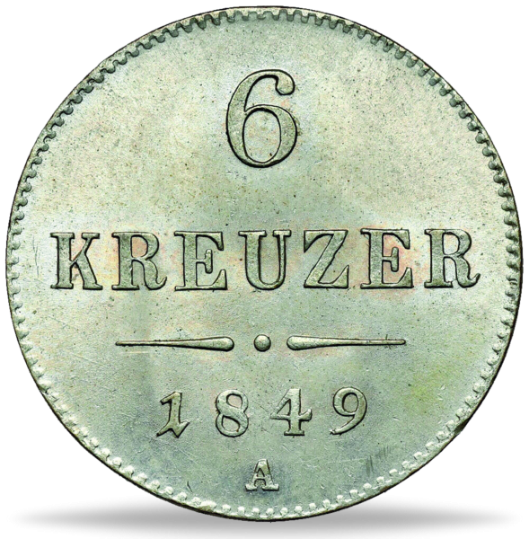 6 Kreuzer - Vorderseite Münze