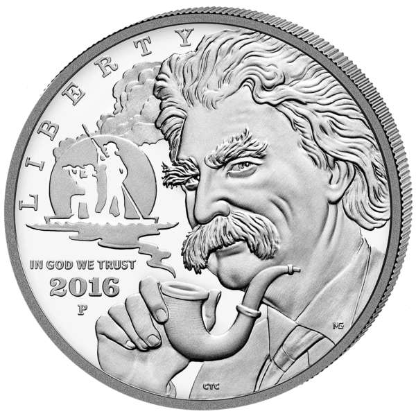 1 $ Mark Twain - Münze Vorderseite