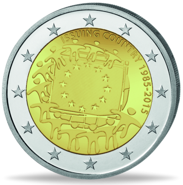 2 Euro 30 Jahre Europlaflagge - Münze Vorderseite