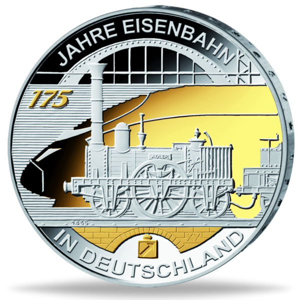 10 Euro Eisenbahn in Deutschlan - Vorderseite Münze