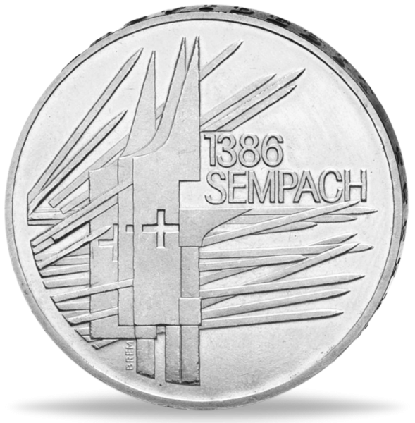 5 Schweizer Franken 600 Jahre Schlacht bei Sempach - Vorderseite Münze