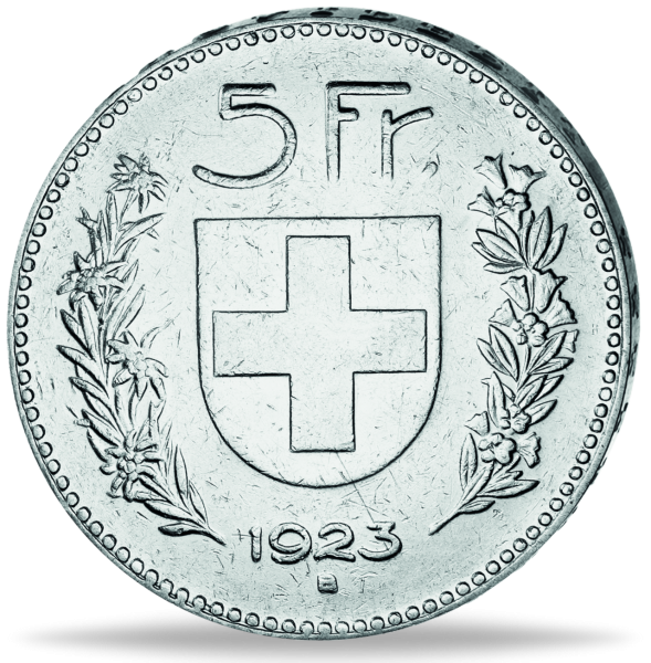 5 Schweizer Franken 1923 - Münze Rückseite