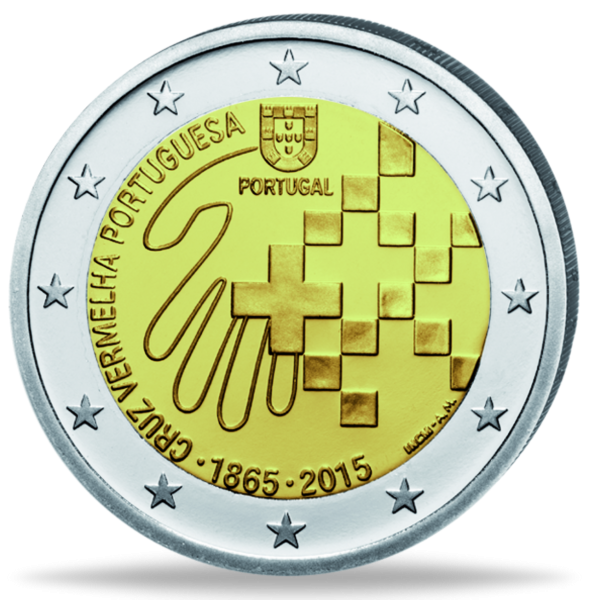 2 Euro „Rotes Kreuz Portugal“ - Münze Vorderseite