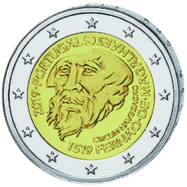 2 Euro Magellan Weltumsegelung - Münze Vorderseite
