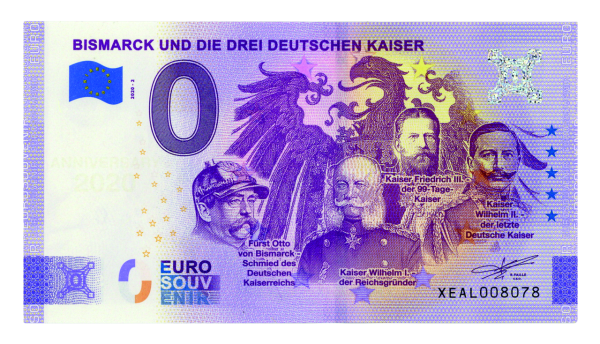 0 Euro-Banknote Kaiserreich - Banknote Vorderseite