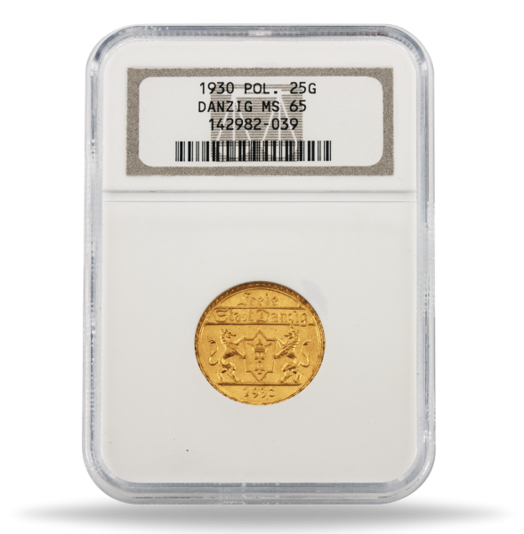 Thousand Mile Scroll Gilded 0/200 激レアデック Freie Stadt Danzig, 25 Gulden 1930, NGC-MS 65 (stempelglanz