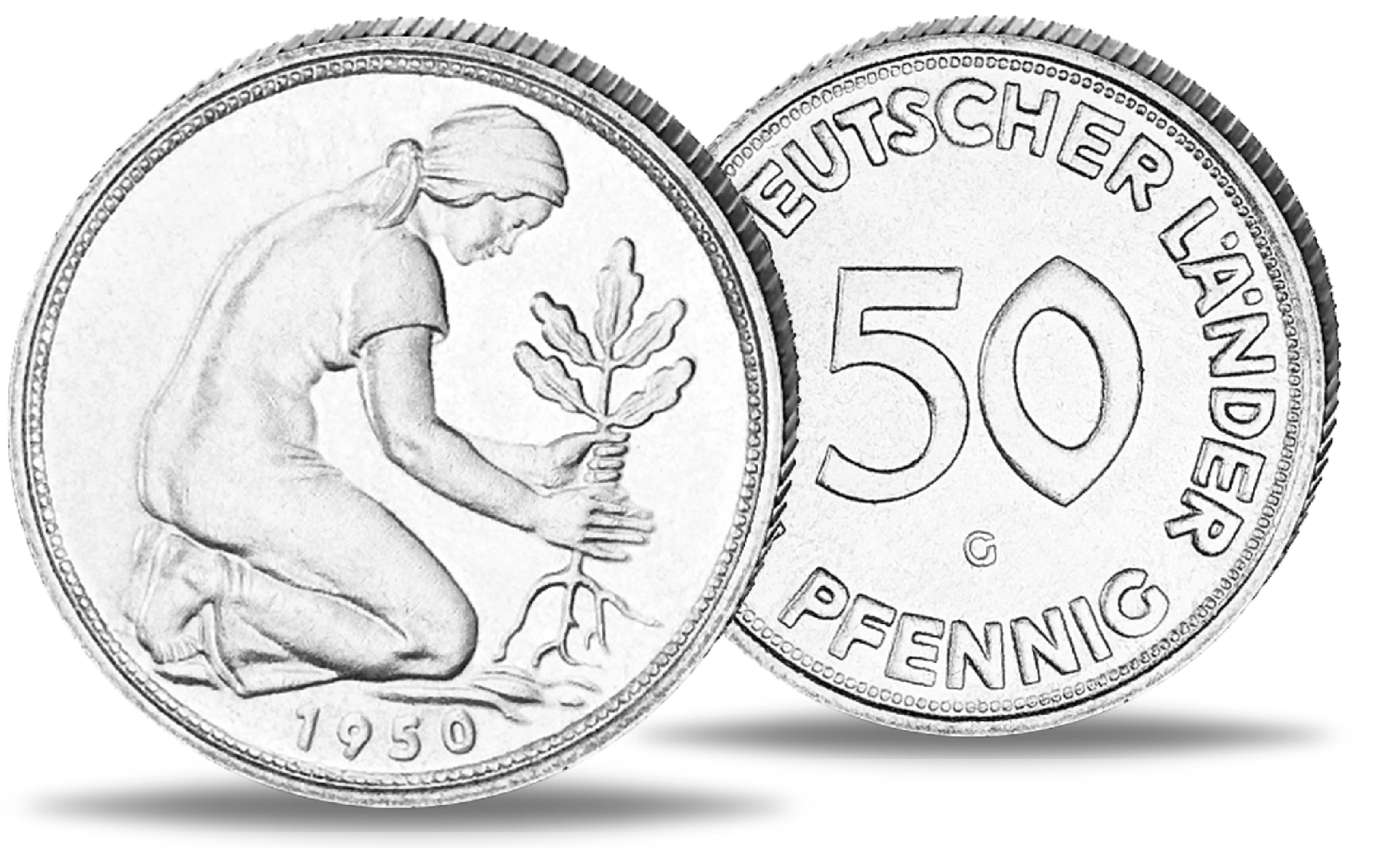 50 Pfennig Bank Deutscher Länder 1950 F www.muenzkurier.de