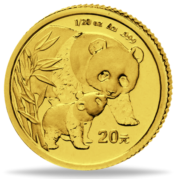 China 20 Yuan 1/20 Unze Gold 2004 - Münze Vorderseite