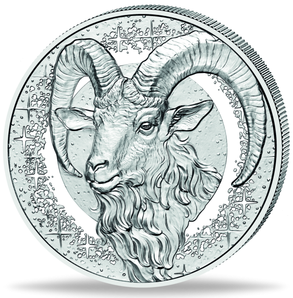 20 Euro Steinbock, 2025, Silber, PP mit Edelstein - Münze Vorderseite
