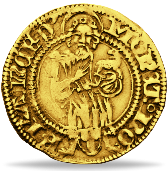 Frankfurt Stadt Goldgulden oJ 15tes Jahrundert - Münze Vorderseite