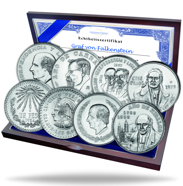 Silber-Satz "Geschichte Mexikos" inklusive Zubehör