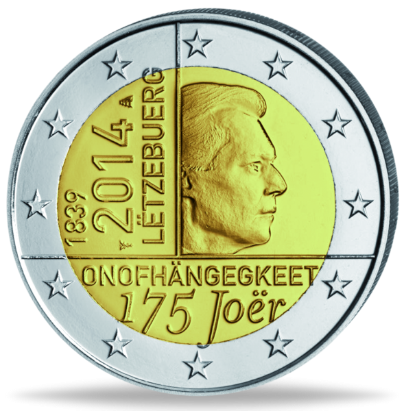 2 Euro Unabhängigkeit Luxemburg - Münze Vorderseite