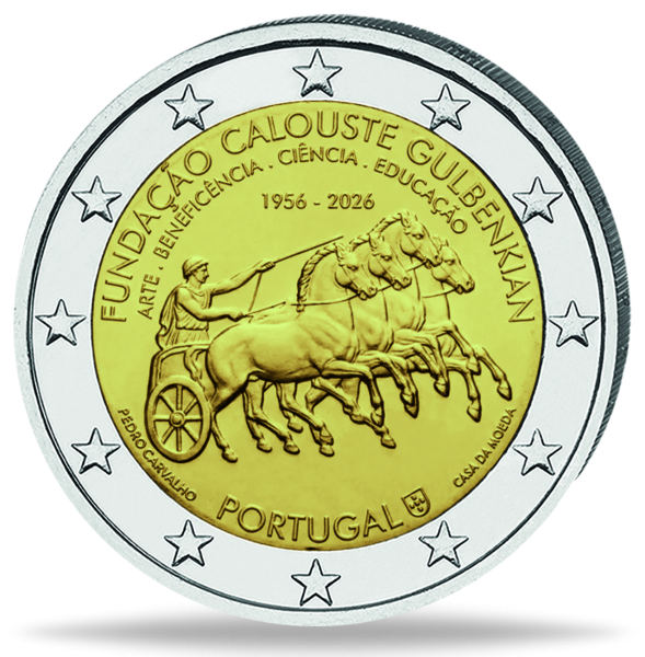 Portugal, 2 Euro Calouste-Gulbenkian-Stiftung, 2026, bfr - Münze Vorderseite
