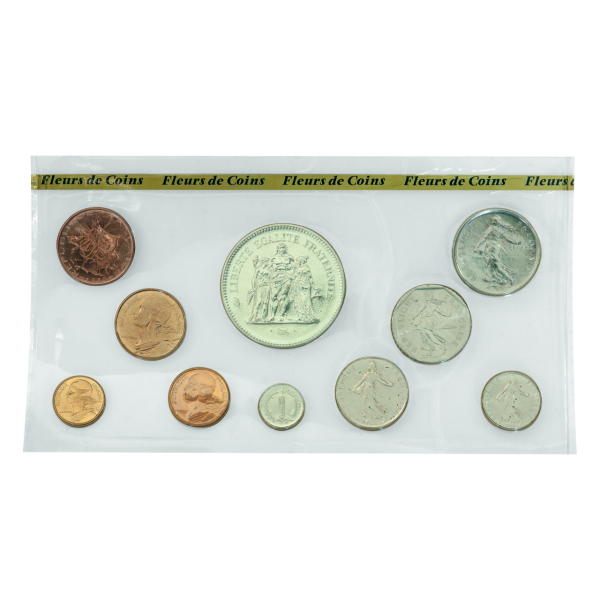 Frankreich, Kurzsatz 68,86 FF „Herkules“ (inkl. der 50 FF-Silbermünze) - Blister