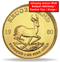 Krügerrand gem. Jahrgänge 1 Unze Gold - Münze Vorderseite Krügerrand gem. Jahrgänge 1 Unze Gold - Münze Vorderseite