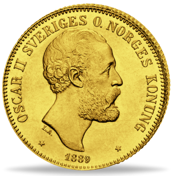 20 Schwedische Kronen Oskar II - Vorderseite Münze
