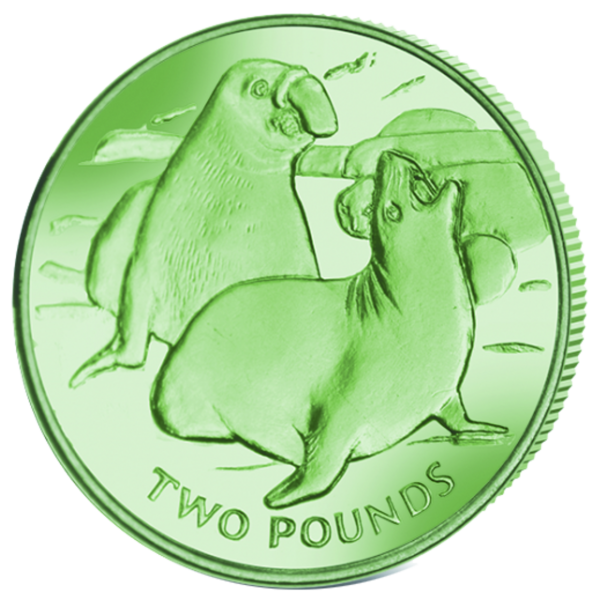 2 Pfund See-Elefant Grün Titan - Vorderseite Münze