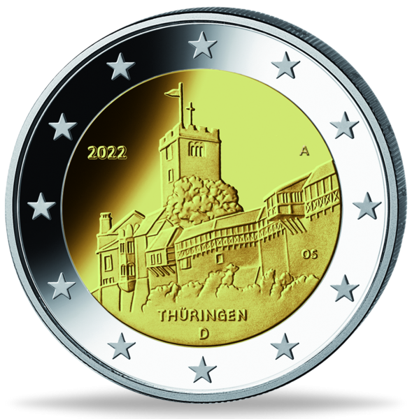 2 Euro Wartburg Thueringen - Münze Vorderseite