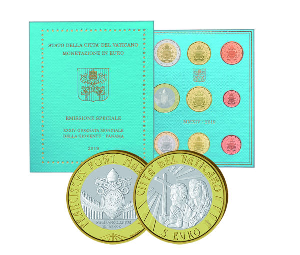 8 88 Euro Kursmünzensatz Vatikan mit 5 Euro_BL