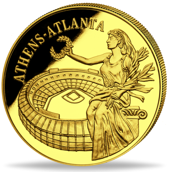 Medaille Olympiade Atlanta goldveredelt - Vorderseite