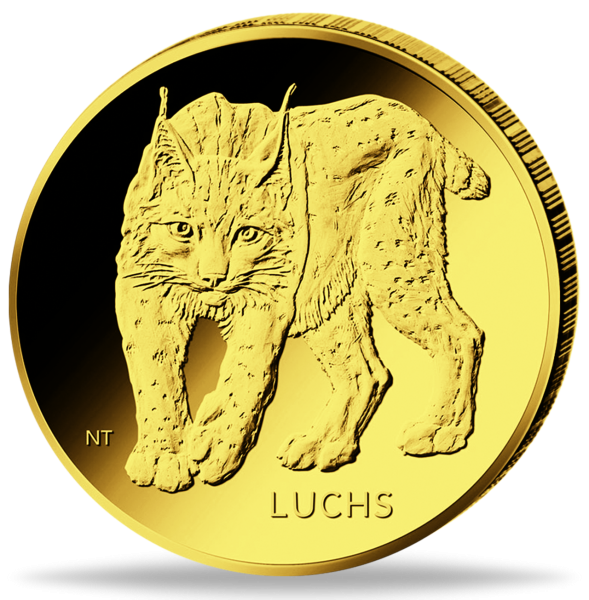 10 Euro Luchs, 2025, 1/8 oz Gold, st, Prägebuchstabe A - Münze Vorderseite