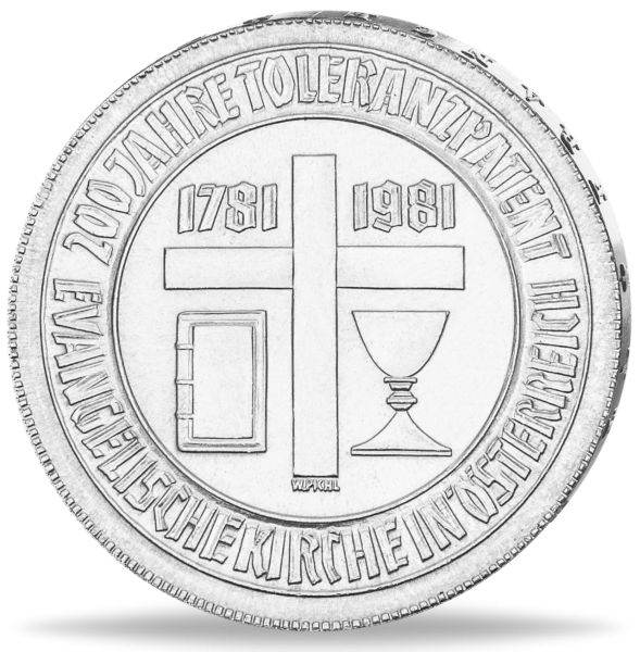 500 Schilling 200 Jahre Toleranzpatent - Münze Vorderseite