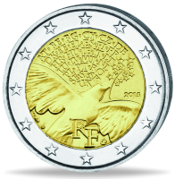 2 Euro Frieden in Europa - Vorderseite Münze 2 Euro Frieden in Europa - Vorderseite Münze