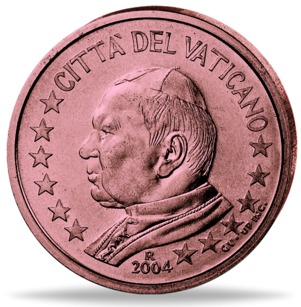 Vatikan, 2 Cent Kursmünze Papst Joh. Paul II., 2004,bfr. - Münze Vorderseite