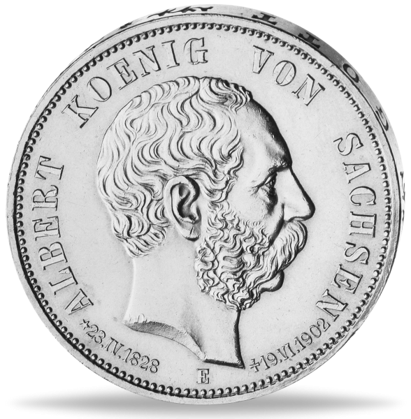 5 Mark Tod von Albert - Vorderseite historische Silbermünze