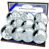 10 Gedenkprägungen Ungarn - Kassette 10 Gedenkprägungen Ungarn - Kassette