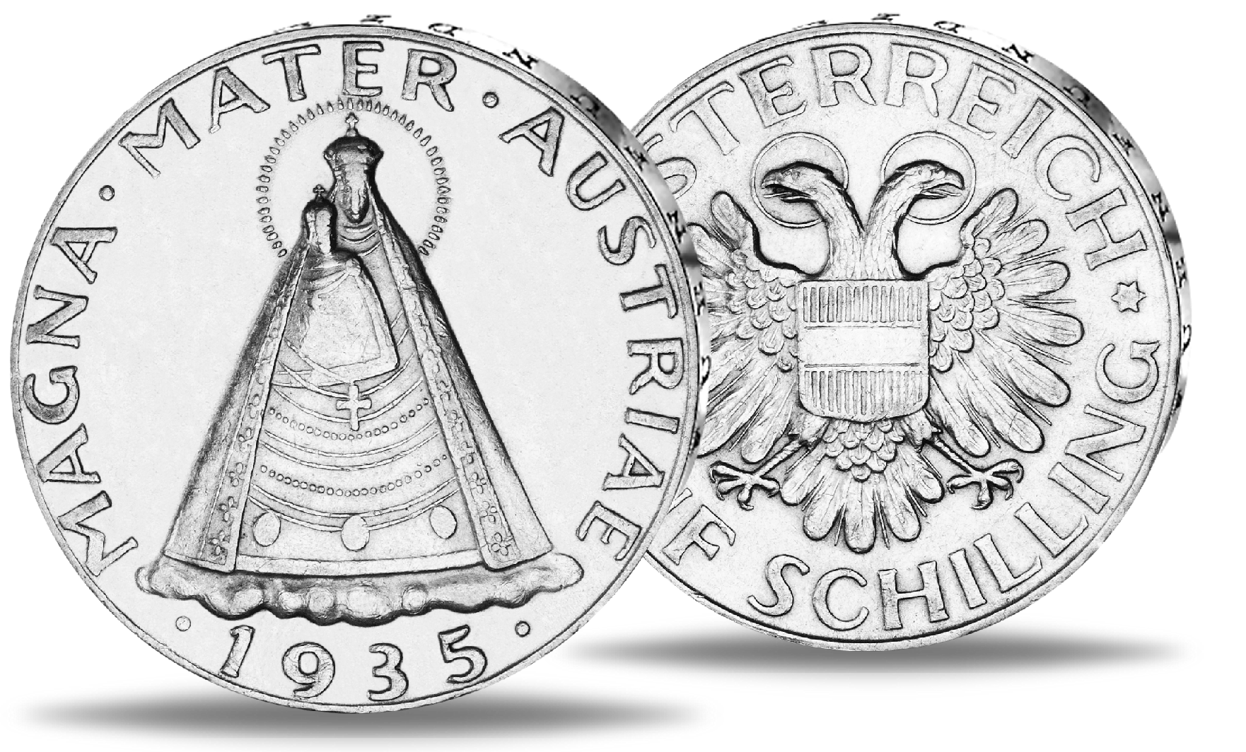 Republik Österreich, 5 Schilling 1934-1936 Madonna - Silber | Münzen ...