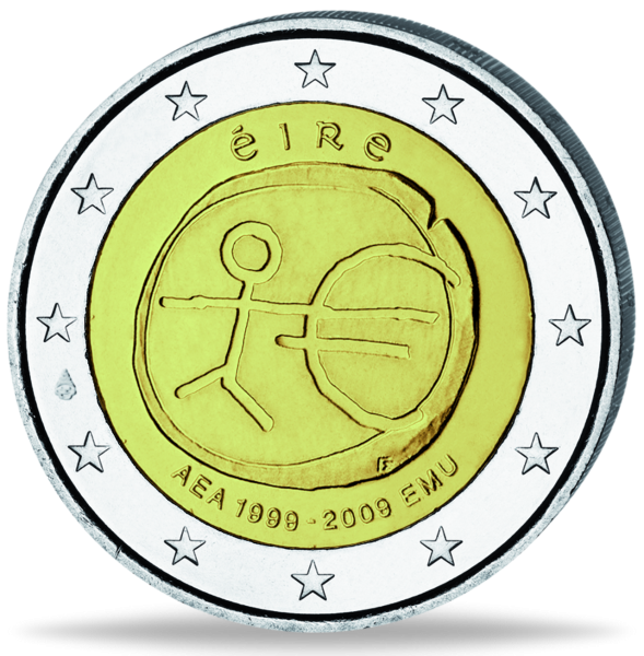 2 Euro 10 Jahre Euro in Irland - Münze Vorderseite