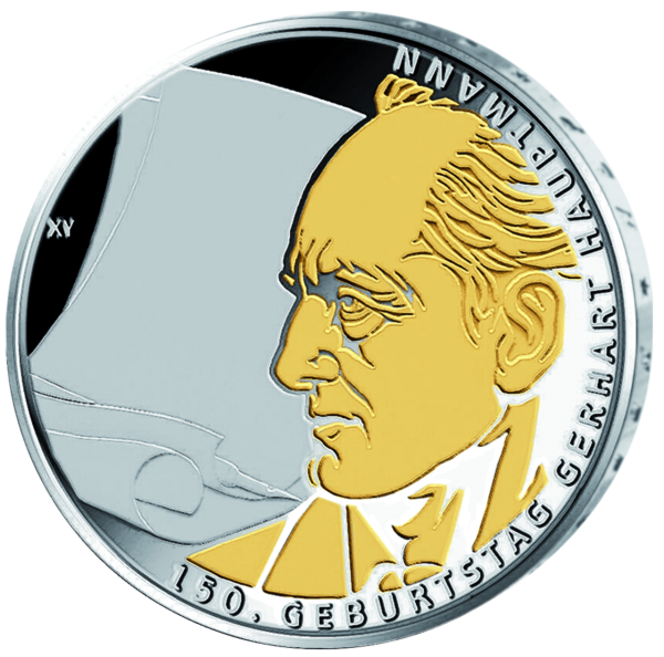 10 Euro Gerhart Hauptmann - Vorderseite Münze