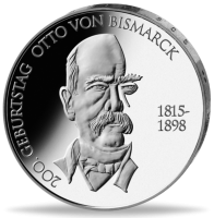 10 Euro Otto von Bismarck - Münze Vorderseite 10 Euro Otto von Bismarck - Münze Vorderseite