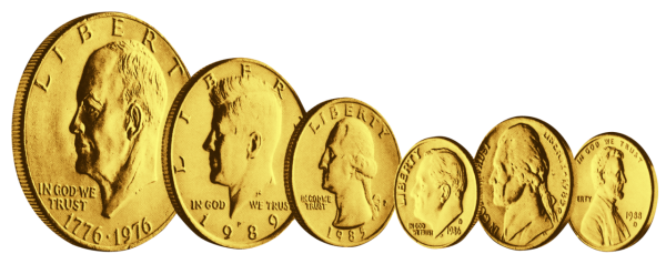 USA Praesidentensatz vergoldet - Satzbild