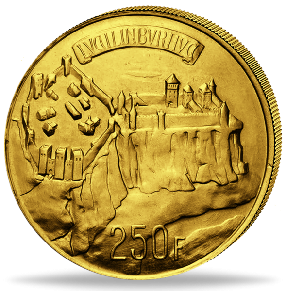 Luxemburg, Goldprobe 250 Francs 1963, 1000 Jahre Luxemburg - Münze Vorderseite