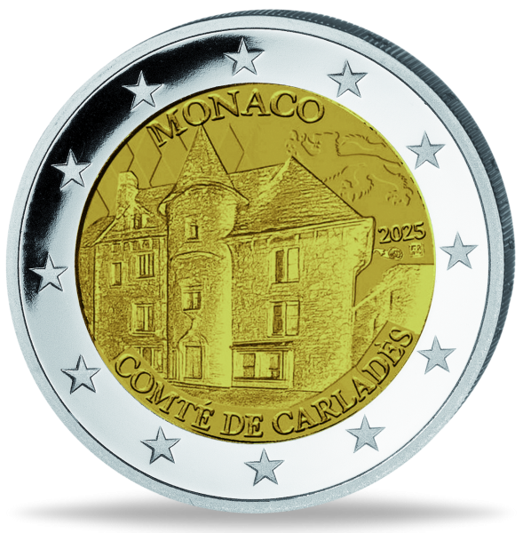 Monaco, 2 Euro Grafschaft Carladès, 2025, PP - Münze Vorderseite