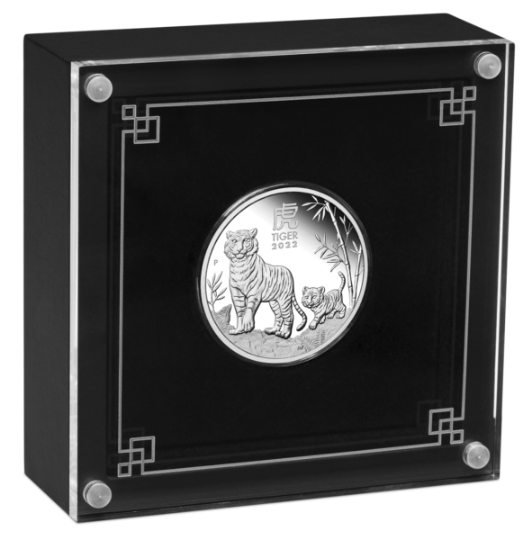 1/2 Dollar Jahr des Tigers 0,5 Unzen Silber - Box