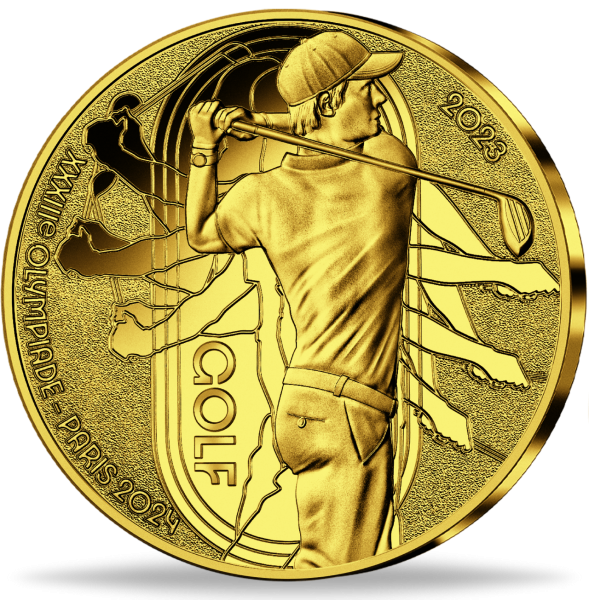 50 Euro Golf Olympiade Paris 2024 Gold - Vorderseite Münze