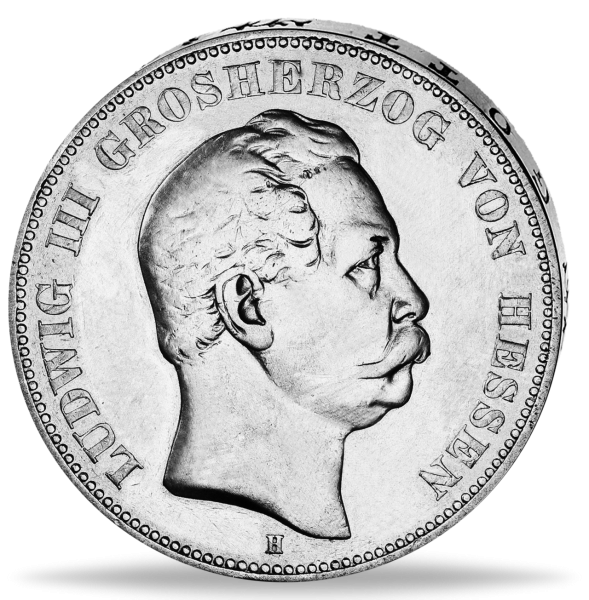 Hessen, 5 Mark „Großherzog Ludwig III.“ 1876 - Silber - Münze Vorderseite