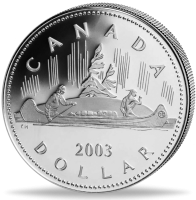 1 $ Kanu/Elisabeth II. - Münze Vorderseite 1 $ Kanu/Elisabeth II. - Münze Vorderseite